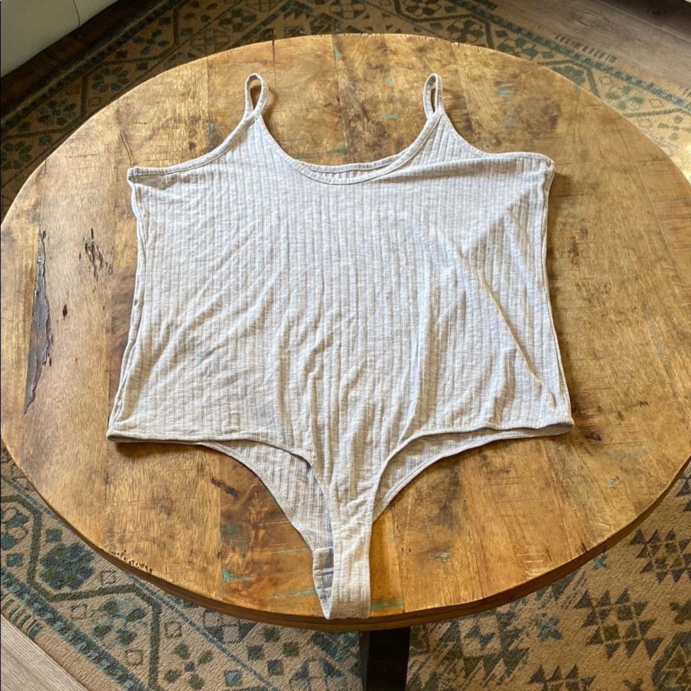 Gray Ribbed Body Suit - Picture 7 of 7